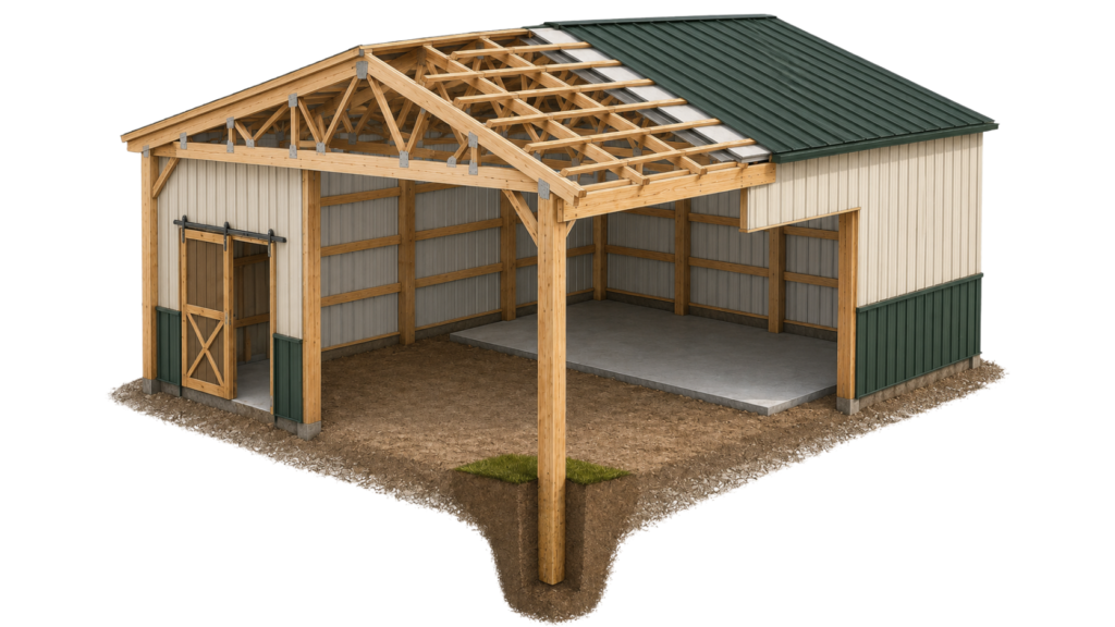 post frame building 20